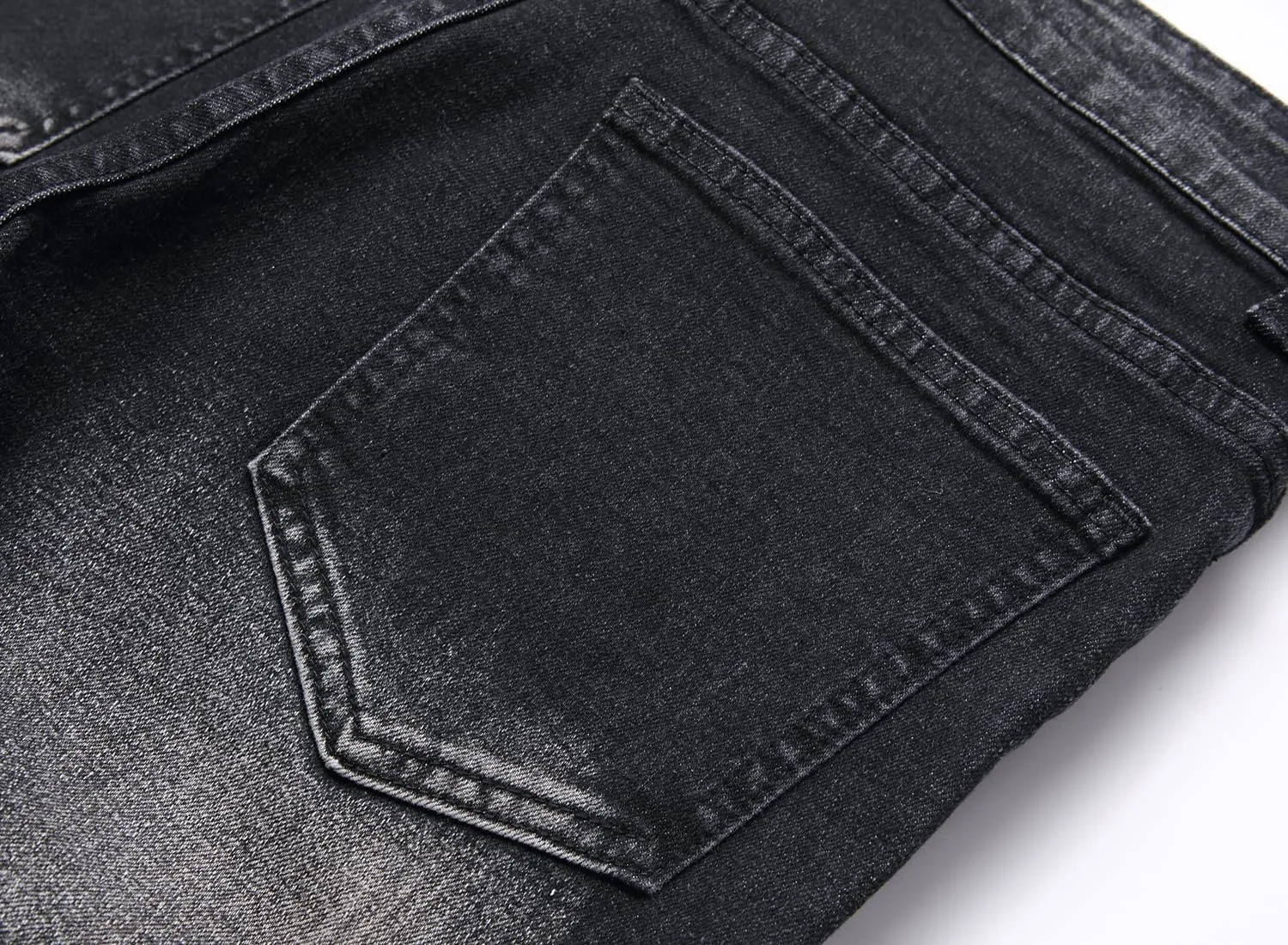 QIMYUM Men's Slim Fit Jeans Ripped Skinny Jeans for Men, Fashion Biker Jeans Stretch Moto Cargo Denim Pants