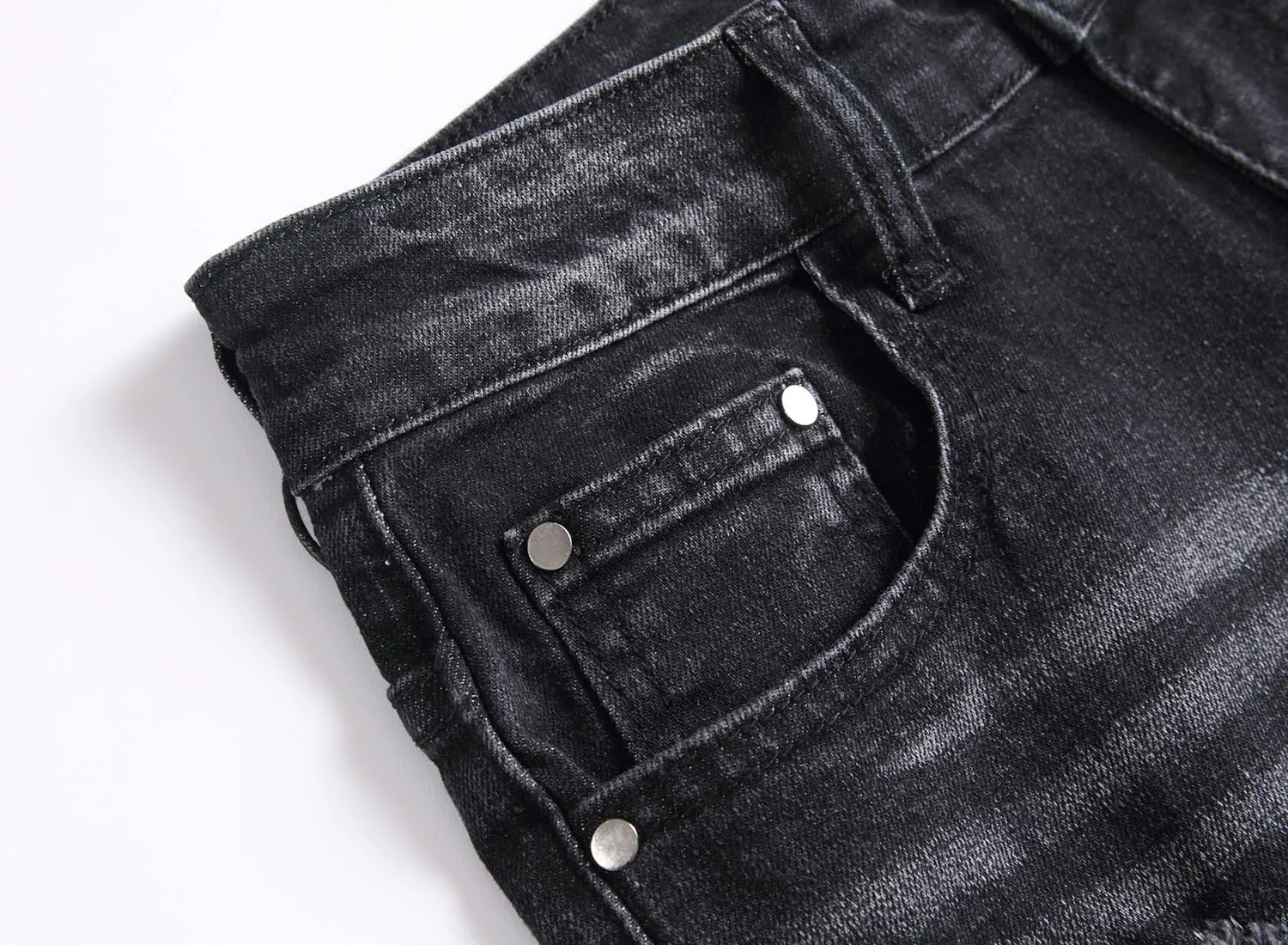QIMYUM Men's Slim Fit Jeans Ripped Skinny Jeans for Men, Fashion Biker Jeans Stretch Moto Cargo Denim Pants