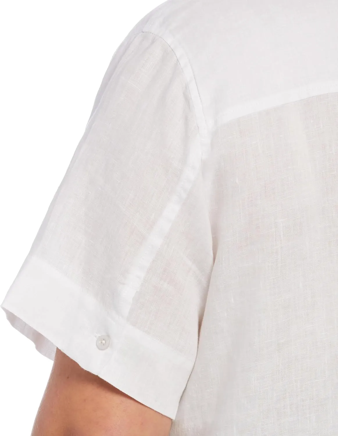 Rafaella Women's Split Neck Short Sleeve Linen Top
