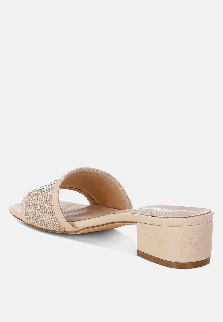 Raffia Slip On Sandals By RUW