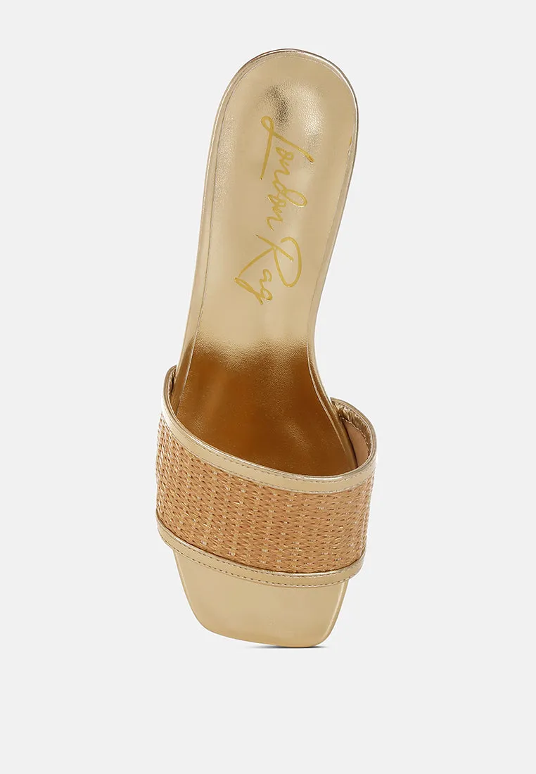 Raffia Slip On Sandals By RUW