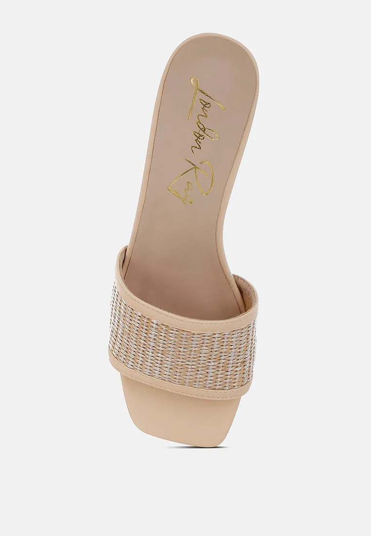 Raffia Slip On Sandals By RUW