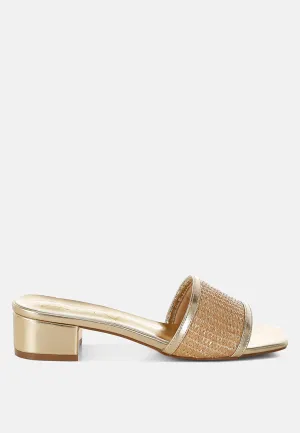 Raffia Slip On Sandals By RUW