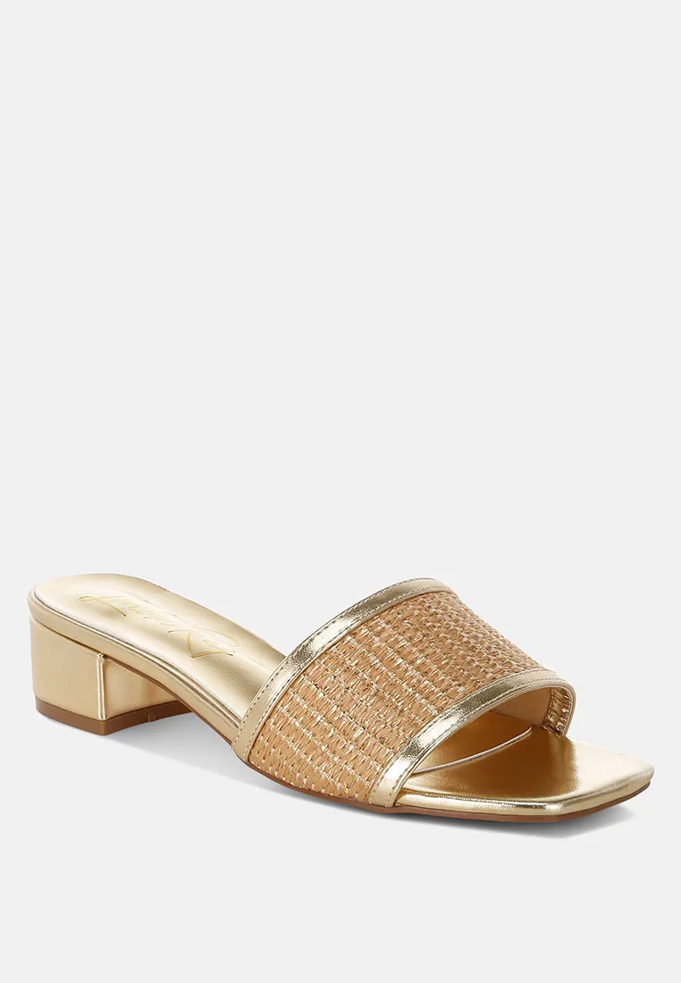 Raffia Slip On Sandals By RUW