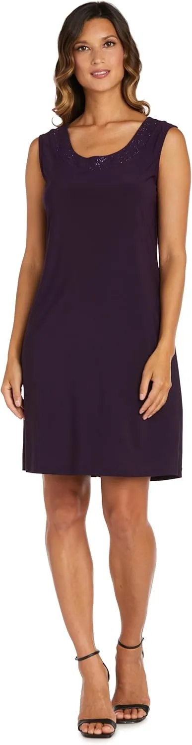 R&M Richards Womens Plus 2PC Mesh Inset Dress with Jacket