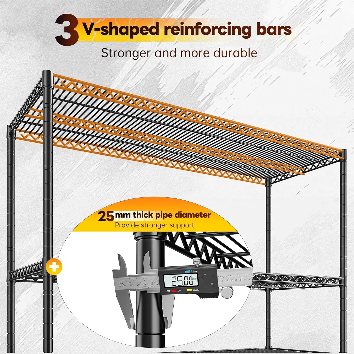 REIBII 2560LBS Storage Shelves 55.5"W Metal Shelving Unit 4 Tier Wire Shelving Commercial Adjustable Garage Shelving Heavy Duty for Storage Rack for Pantry, Garage, Kitchen,55.5"W x 18"D x 55.5"H,2PCS