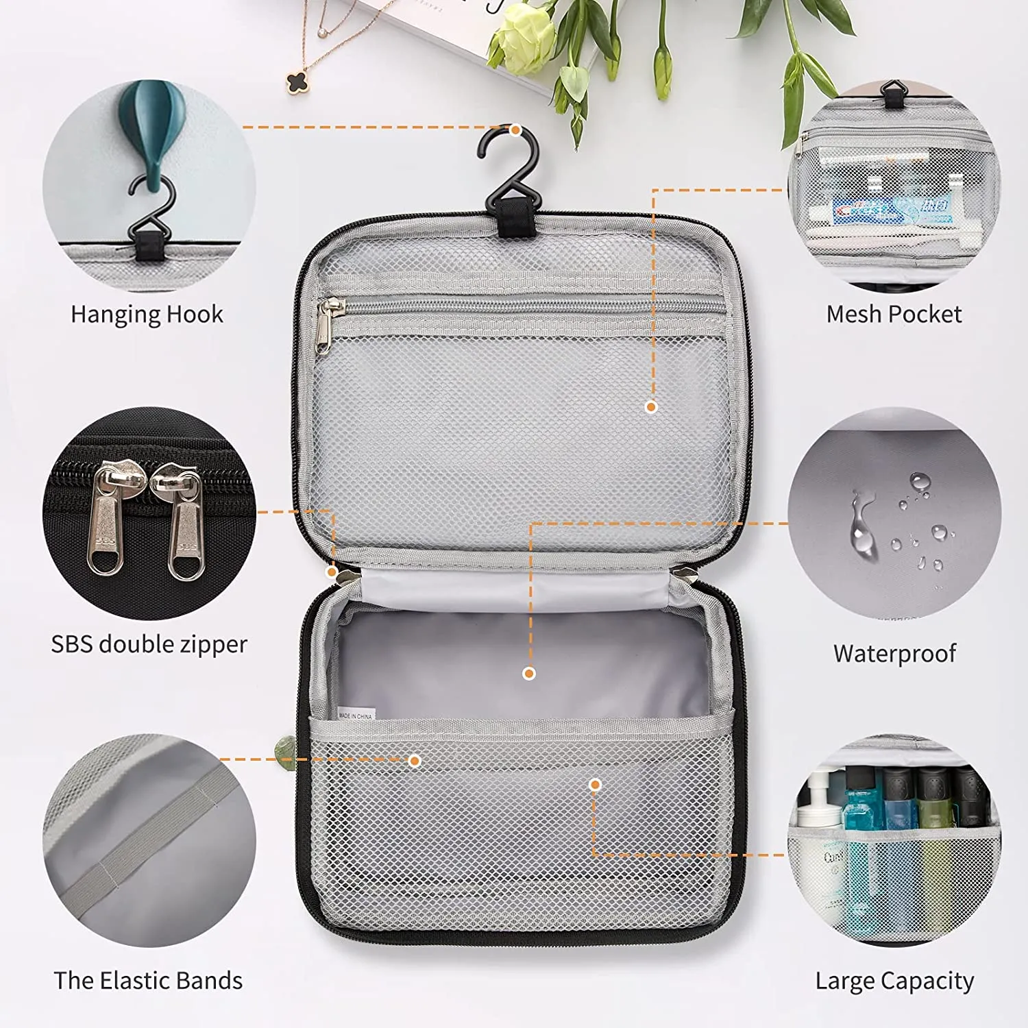 Relavel Hanging Travel Toiletry Bag for Men