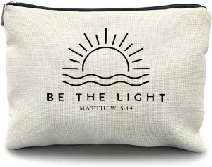 religious gifts for women,Be The Light cosmetic bag，Matthew 5 14，Encouragement Gifts，bible makeup bag，christian gift bags，faith gifts for women，faith gifts，religious gifts for women，Proverbs gifts