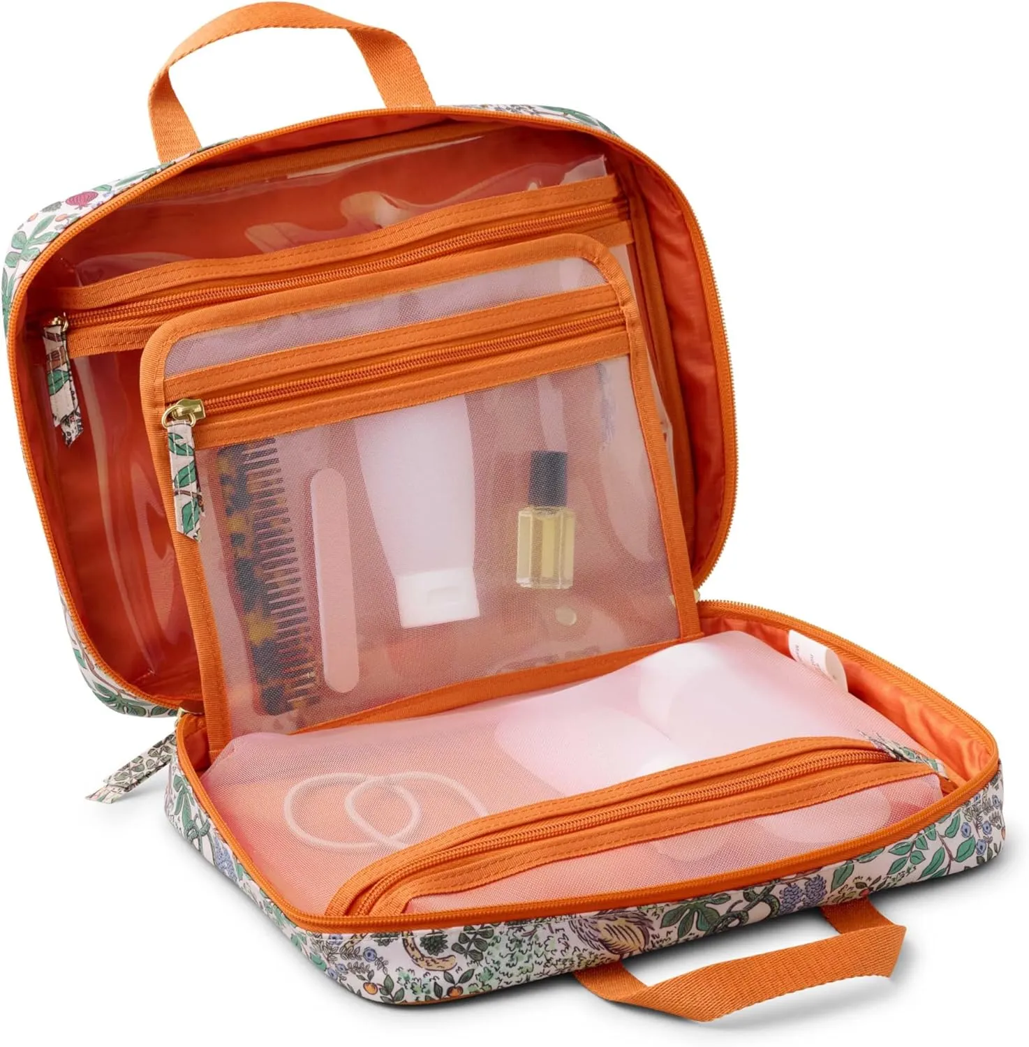 RIFLE PAPER CO. Travel Cosmetic Case, Unit Includes Pockets for storage, Simply Wipe to Easily Clean, Unique Travel Accessory, Stylized Pattern, Safari
