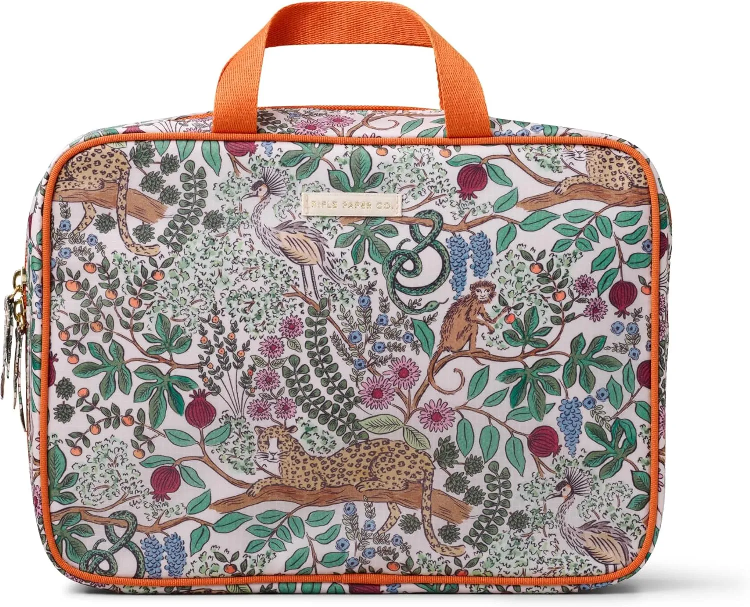 RIFLE PAPER CO. Travel Cosmetic Case, Unit Includes Pockets for storage, Simply Wipe to Easily Clean, Unique Travel Accessory, Stylized Pattern, Safari