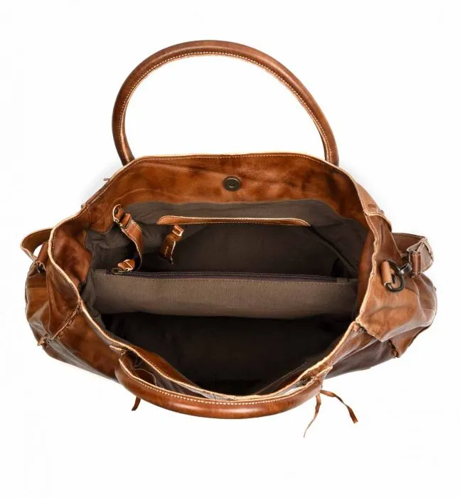 Rockaway Leather Tote, Tan Rustic