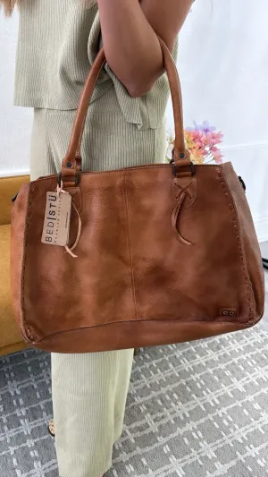 Rockaway Leather Tote, Tan Rustic
