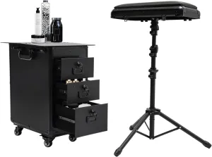 Rolling Makeup Case, Makeup Train Box Large Storage Travel Make-up Trolley Cosmetic Travel Organizer with 3 Side Drawers & Wheels, Cosmetic Case Salon Barber Bag Traveling Cart, Load 44.09lbs