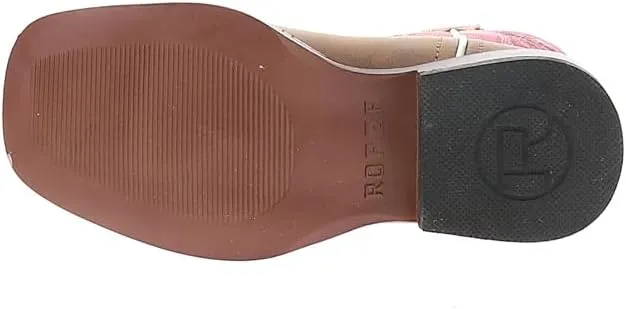 ROPER Kids Girls Ainsley Square Toe Casual Boots Mid Calf - Brown, Pink