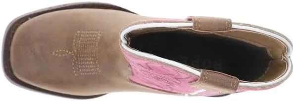 ROPER Kids Girls Ainsley Square Toe Casual Boots Mid Calf - Brown, Pink