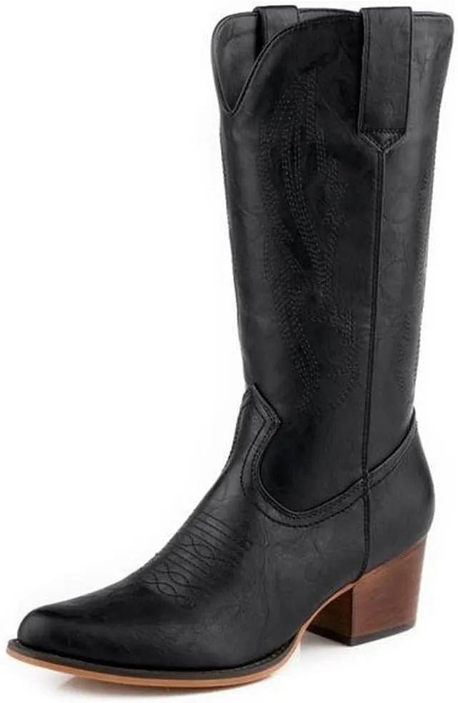 ROPER Womens Nettie Round Toe Casual Boots Mid Calf Mid Heel 2-3" - Brown