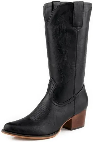 ROPER Womens Nettie Round Toe Casual Boots Mid Calf Mid Heel 2-3" - Brown