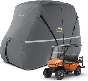 Rosefray Golf Cart Cover – Heavy-Duty 420D Oxford Fabric, Waterproof & Windproof Design – Fits Club Car, EZGO, Yamaha 2 2/4 Passenger Carts Gray
