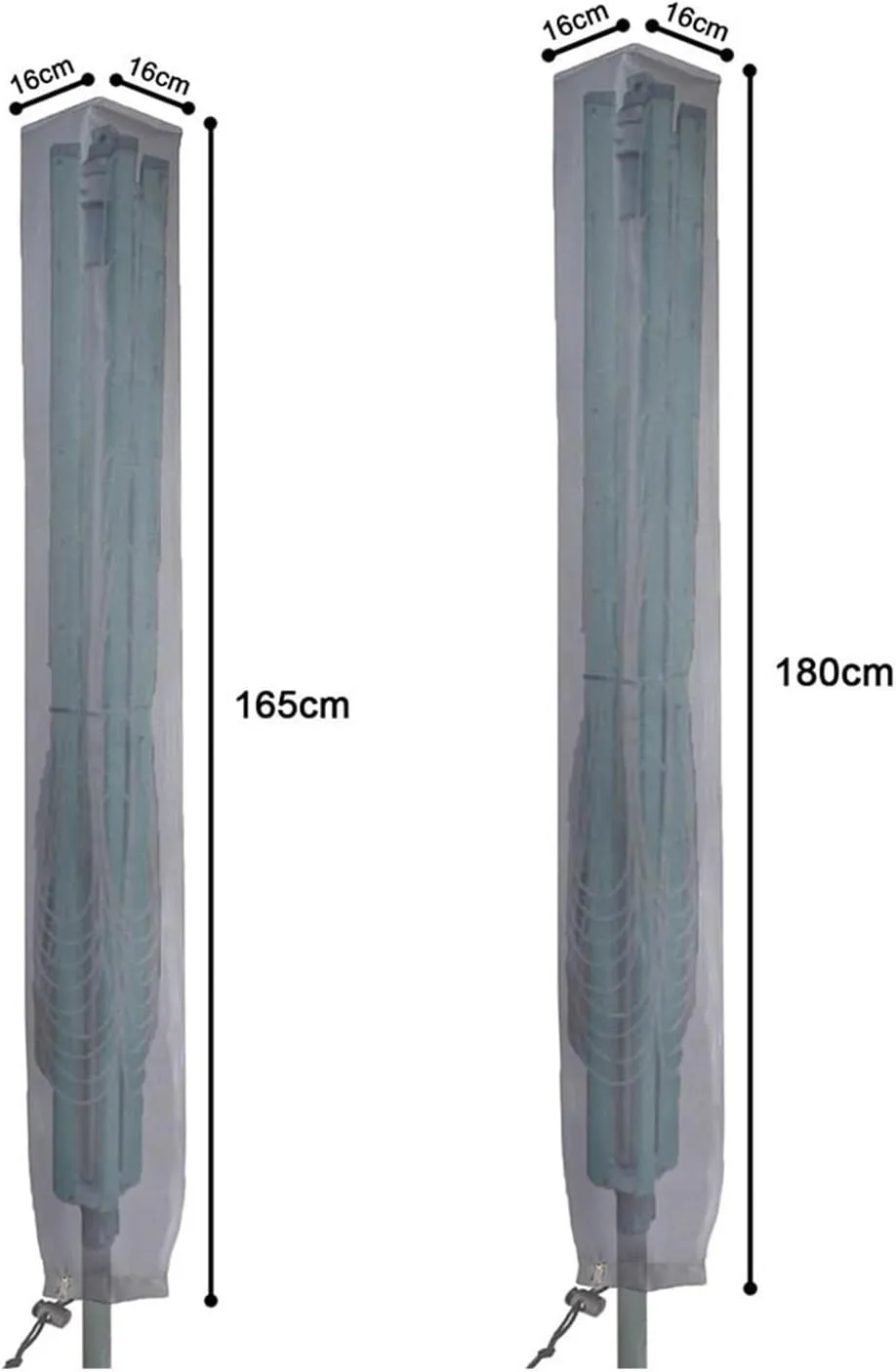 Rotary Washing Line Cover 600D Oxford Umbrella Drying Line Rack Cover Waterproof Anti-UV with Zipper & Drawstring & with A Storage Bag for All Rotary Dryer Washing Lines(Black,71x6x6inch)