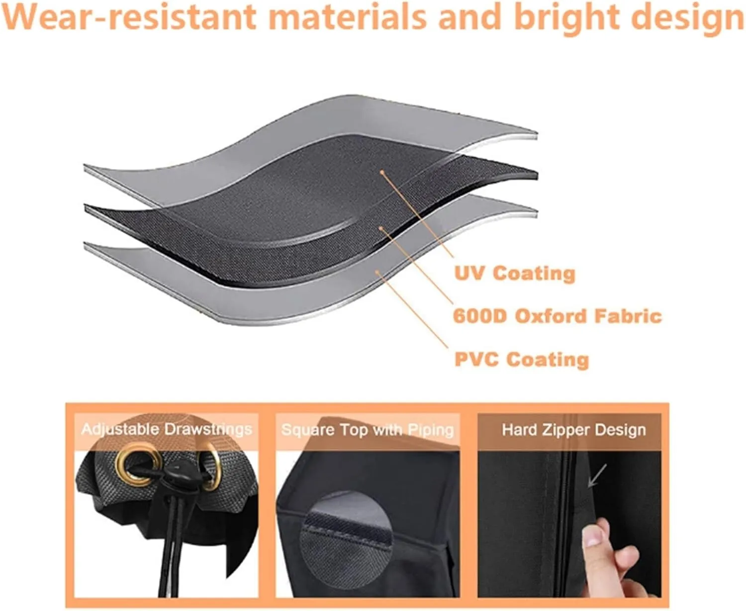 Rotary Washing Line Cover 600D Oxford Umbrella Drying Line Rack Cover Waterproof Anti-UV with Zipper & Drawstring & with A Storage Bag for All Rotary Dryer Washing Lines(Black,71x6x6inch)