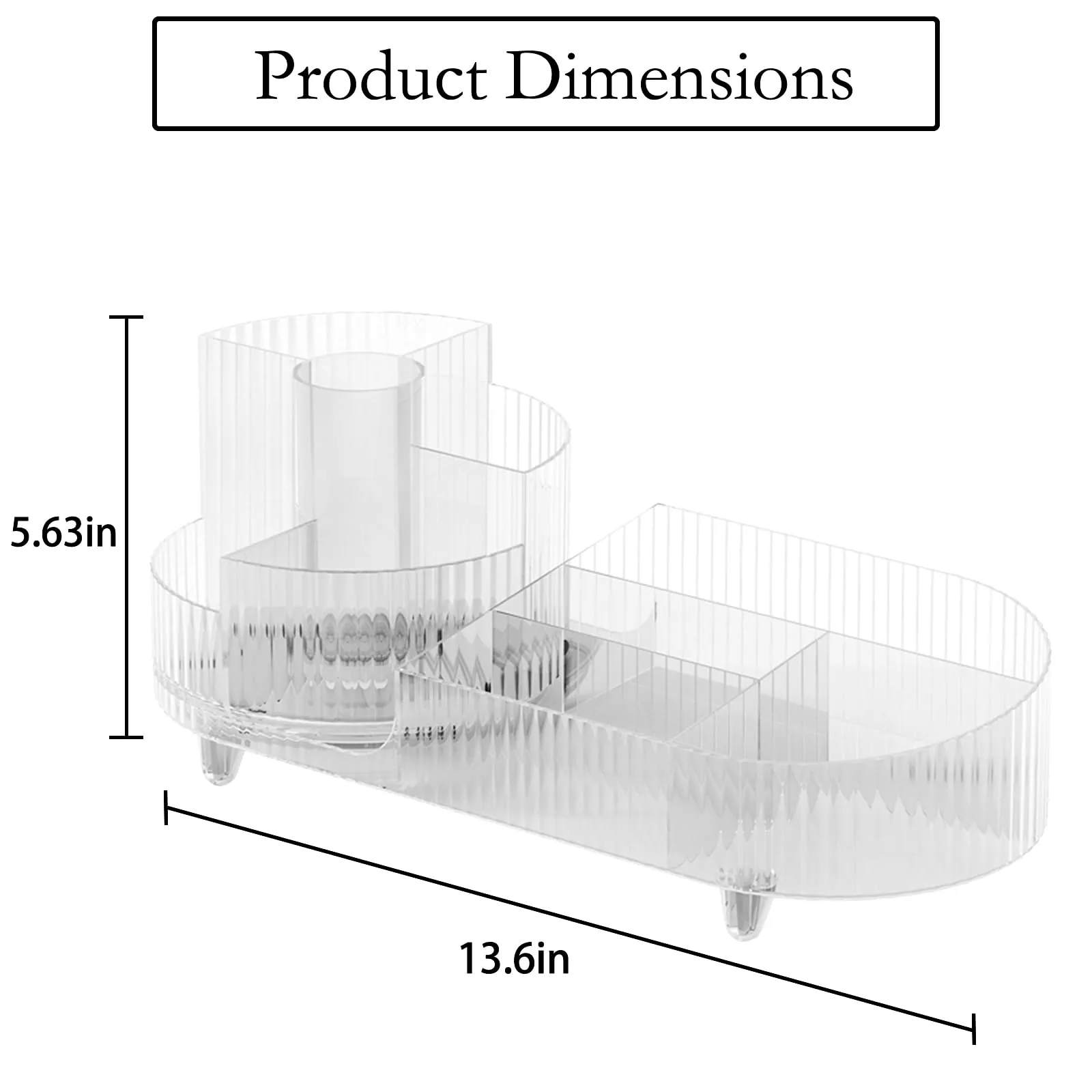 Rotating Makeup Organizer for Vanity with Brush Holder, Cosmetic Makeup Storage Organizer, Large Spinning Makeup Skincare Organizer, Countertop Makeup Perfume, Lotions Display Case (Transparent)