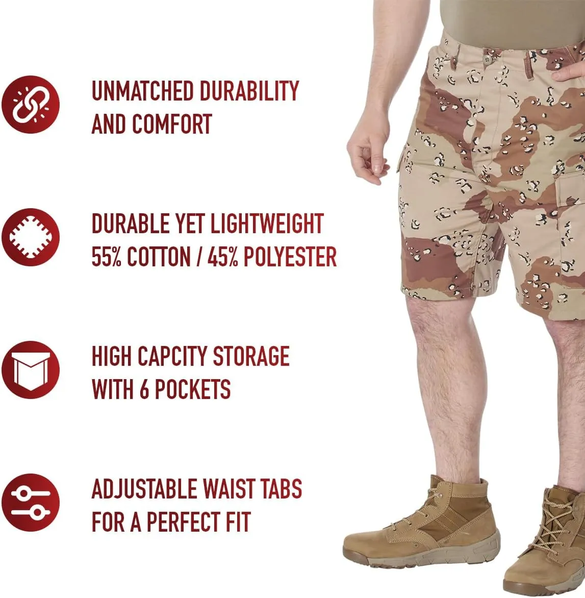 Rothco BDU Cargo Shorts Men’s Outdoor Shorts Hiking Shorts