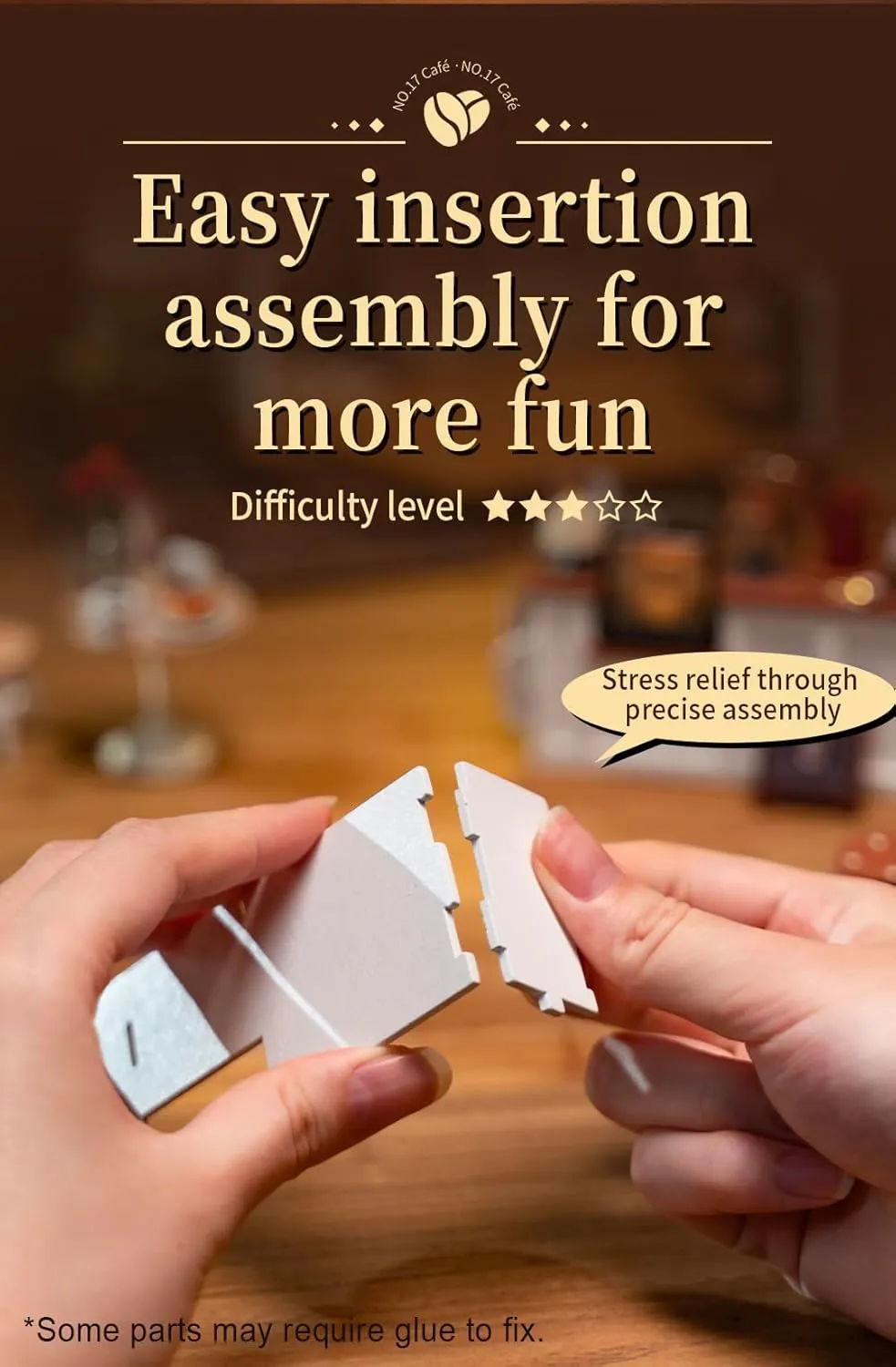 Rowood Miniature House Kit,DIY Miniature Dollhouse Kits for Adults to Build to Live in,Mayberry Street Miniatures,Wooden Adults Craft Kits,Mini Model Kits with LED,Birthday for Teens(NO.17 Cafe)