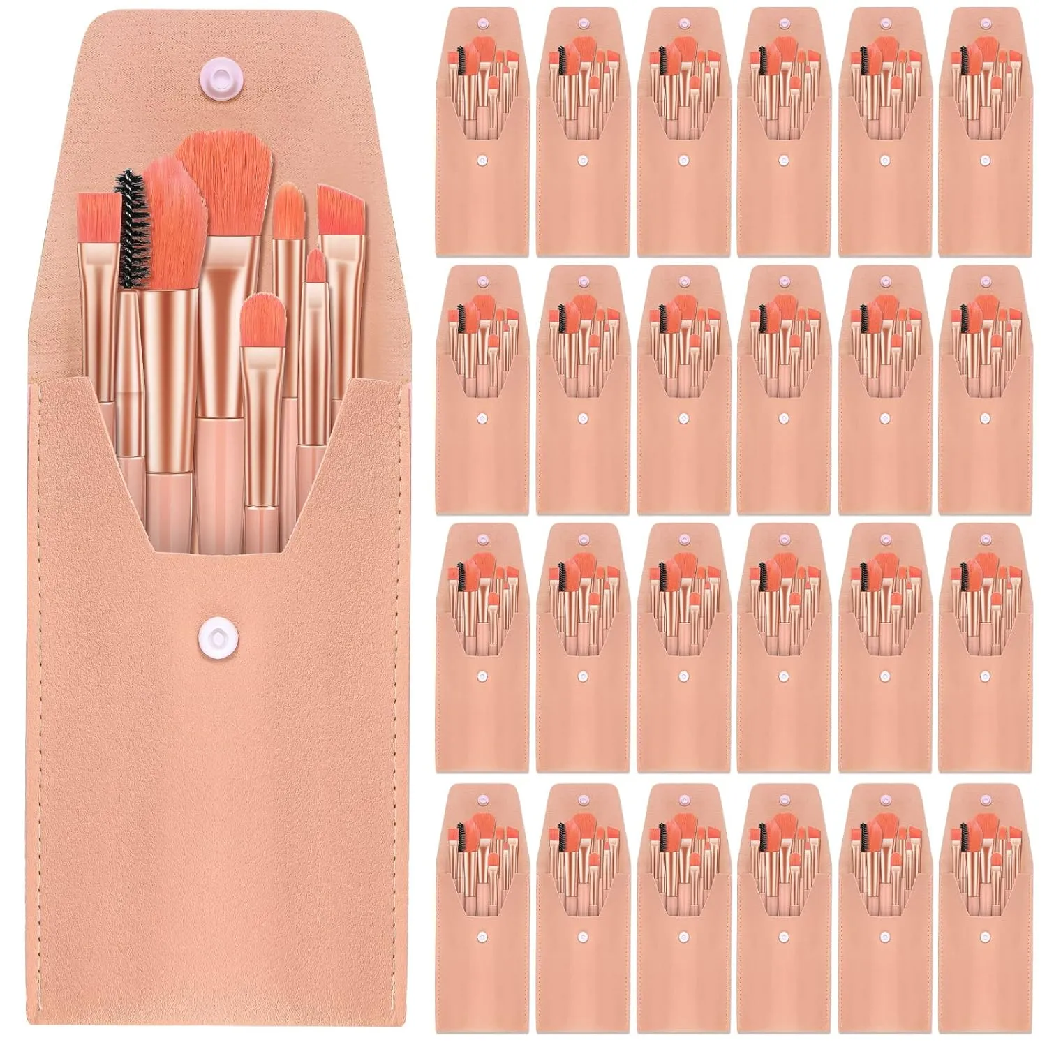 Rtteri 16 Sets Travel Makeup Brush Synthetic Makeup Brushes with Case Eye Lip Brush Kit for Bridesmaid Gift Face Cosmetics Foundation Powder Eyeshadow Blush Concealer Eyebrow Eyelash