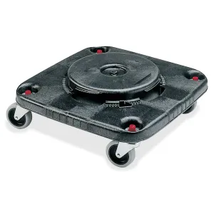 Rubbermaid Commercial Products BRUTE Square Dolly, 300-Pound Capacity, Black, Compatible with BRUTE Trash Cans, Heavy Duty Plastic Dolly with Wheels, for Restaurants/Offices/Warehouses/Airports