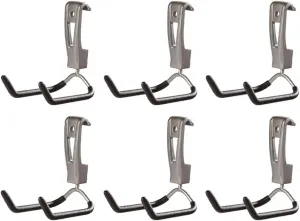 Rubbermaid FastTrack Wall Mounted Garage Storage Utility Multi Hook for Tools, Chairs, Hose, Equipment, and Other Items, Supports 25 Lbs Each (6 Pack)