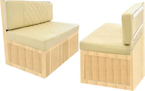 RV Dinette Cushions,2 Sets of PU Leather Replacement Camper Cushions Includes 2 Booth Seats and 2 Backrests for RV,Camper,Trailer Bed (Beige,40")
