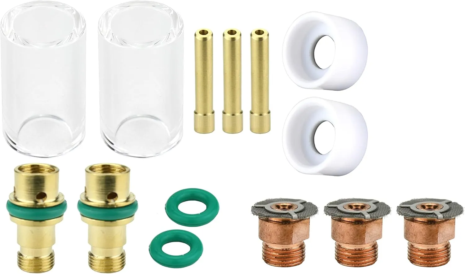 SÜA - Argon-Saving Conversion Kit for 17, 18 & 26 Series TIG Torches - Short Configuration - Fused Quartz Cups