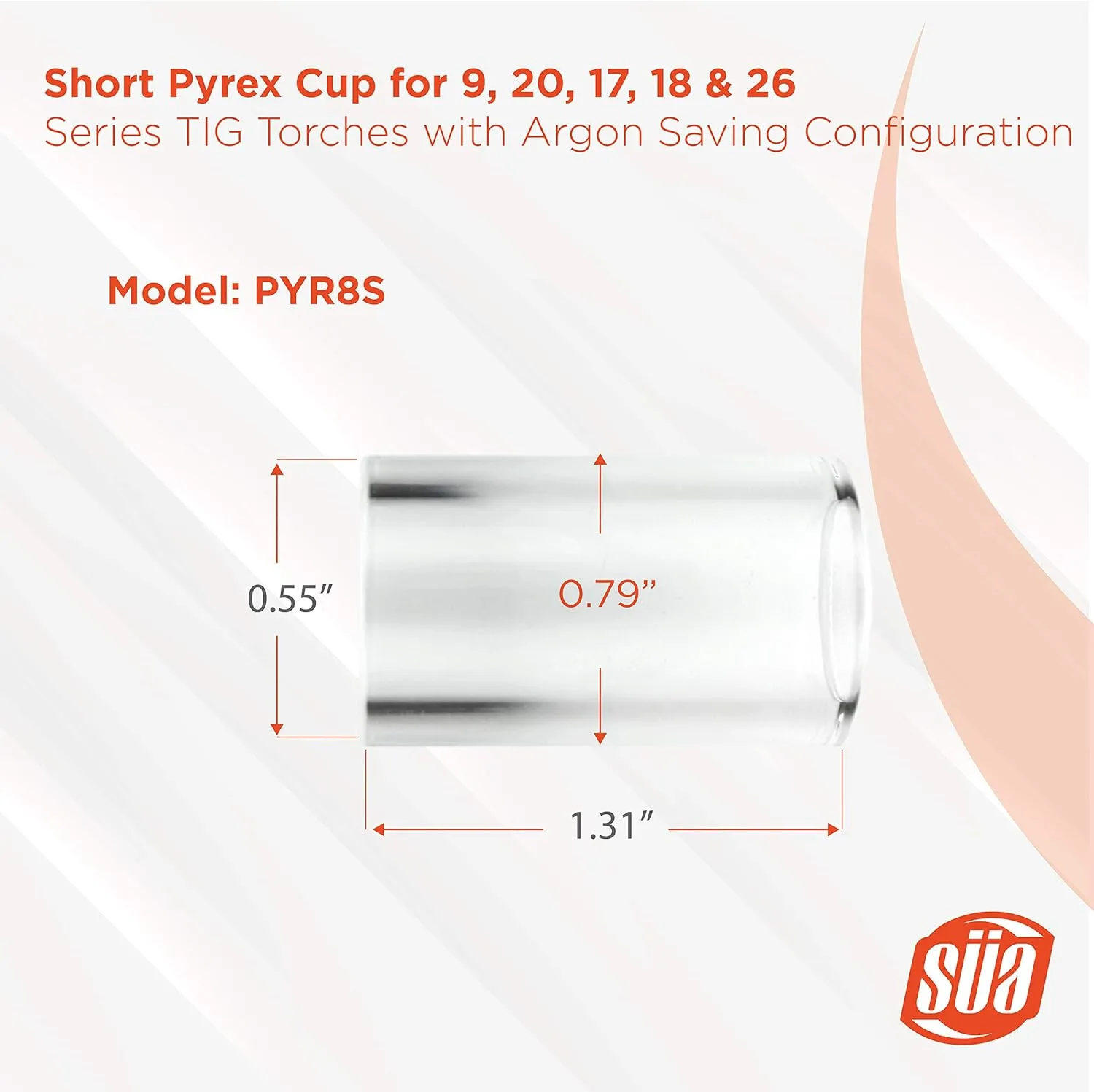 SÜA - Argon-Saving Conversion Kit for 17, 18 & 26 Series TIG Torches - Short Configuration - Fused Quartz Cups