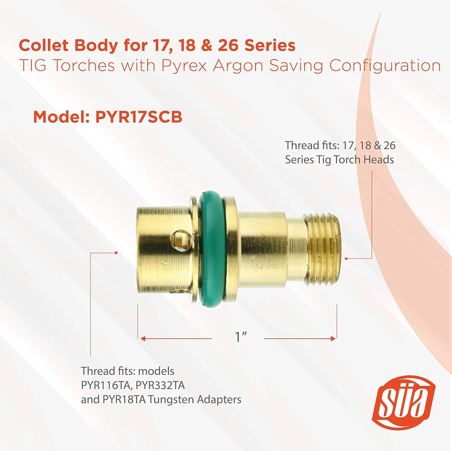 SÜA - Argon-Saving Conversion Kit for 17, 18 & 26 Series TIG Torches - Short Configuration - Fused Quartz Cups