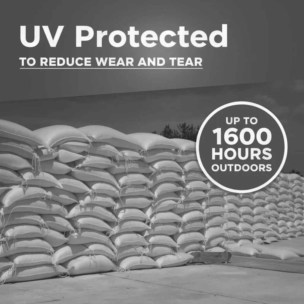 SAND BAGS - Heavy Duty Sandbags with Tie Strings | Empty Woven Polypropylene Bags for Flood Control, UV Resistant, 50 lb Capacity, 14x26 inches, (50 empty eSandbags)