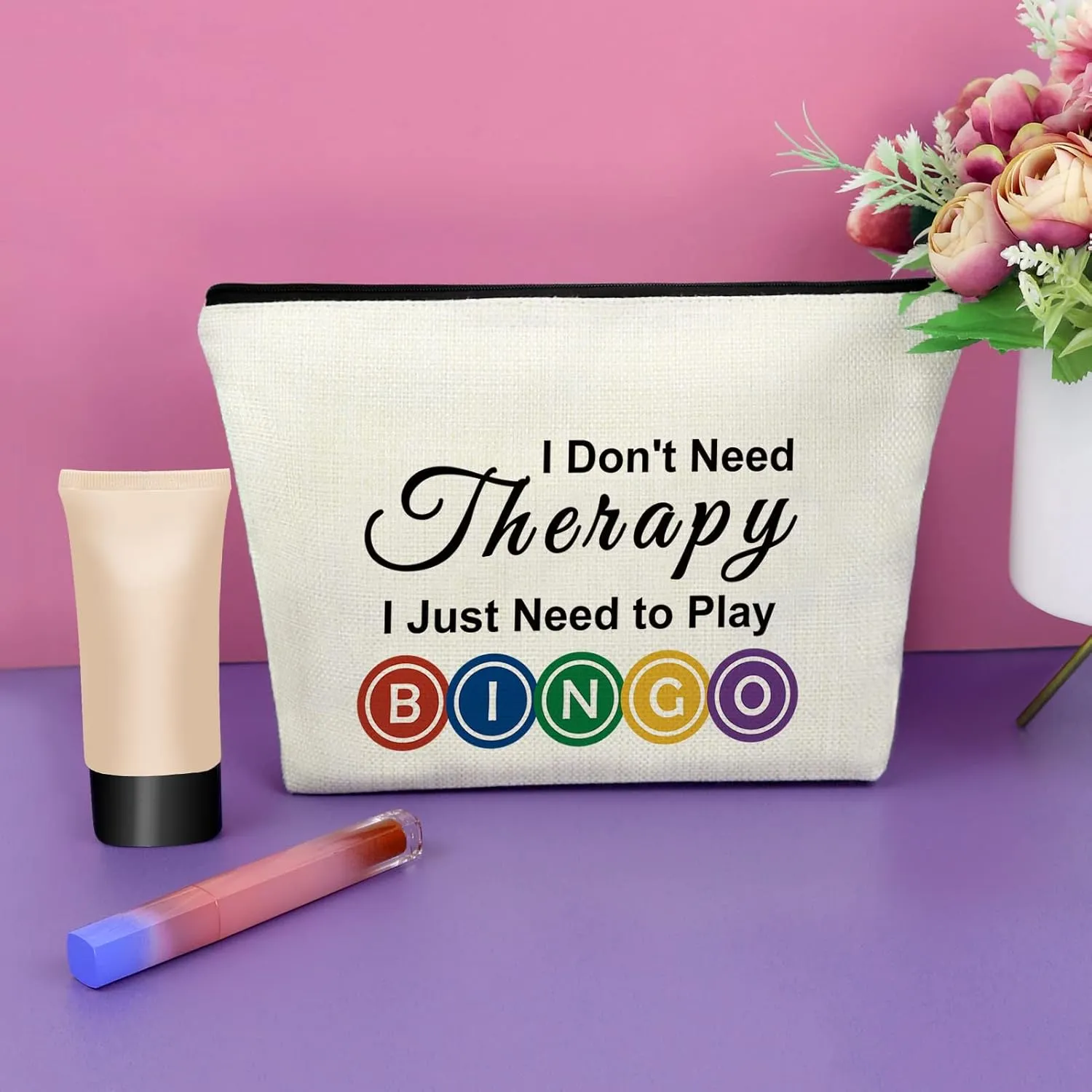 Sazuwu Bingo Game Gift for Women Bingo Lover Gifts 3PCS Makeup Bag Casino Lover Gift Bingo Player Gifts for Friend Cosmetic Bag Gambler Gift Birthday Retirement Christmas Gift Travel Pouch