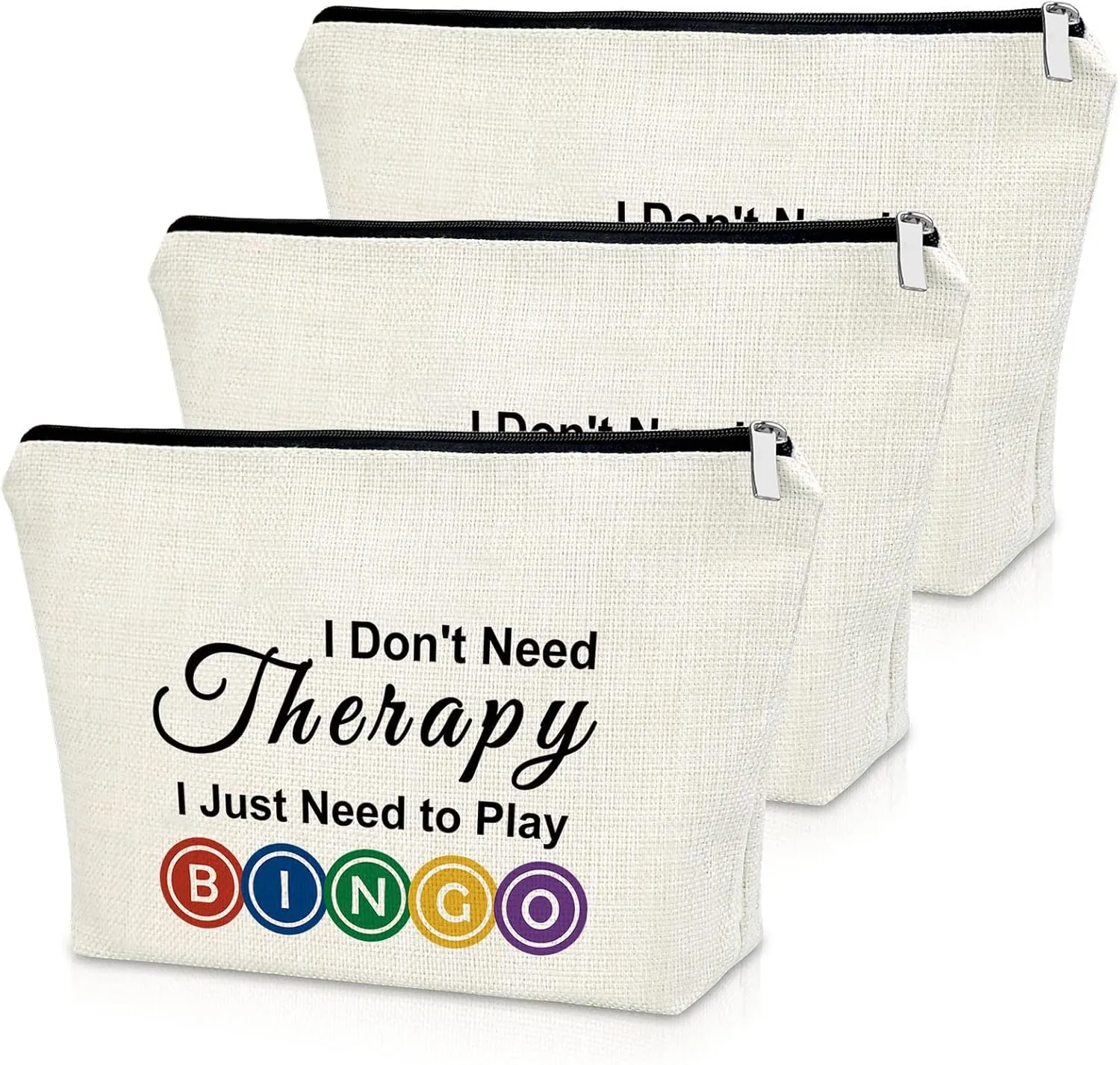 Sazuwu Bingo Game Gift for Women Bingo Lover Gifts 3PCS Makeup Bag Casino Lover Gift Bingo Player Gifts for Friend Cosmetic Bag Gambler Gift Birthday Retirement Christmas Gift Travel Pouch