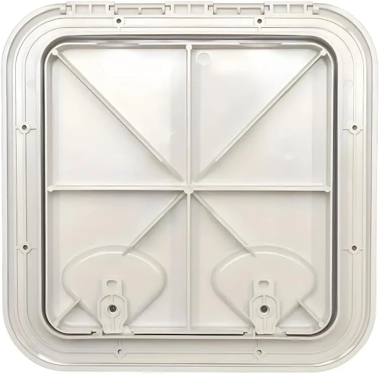 SEAFLO Marine Boat Deck Rectangular Access Hatch - White/Black, Lock and Key/Regular