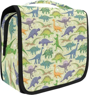 senya Hanging Travel Toiletry Bag Kit Boys Makeup Case Cosmetics Organizer for Men Women (Cute Dinosaur)