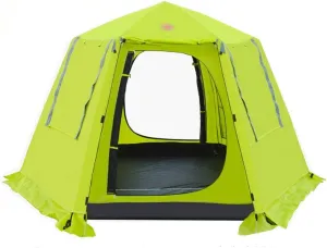 SHQ Tent 3-4 Person Hexagon Mongolian Yurt Tent Waterproof Folding Automatic Double Layer Camping Fishing Four Seasons Beach Tent Yurt (Color : Fruit Green)