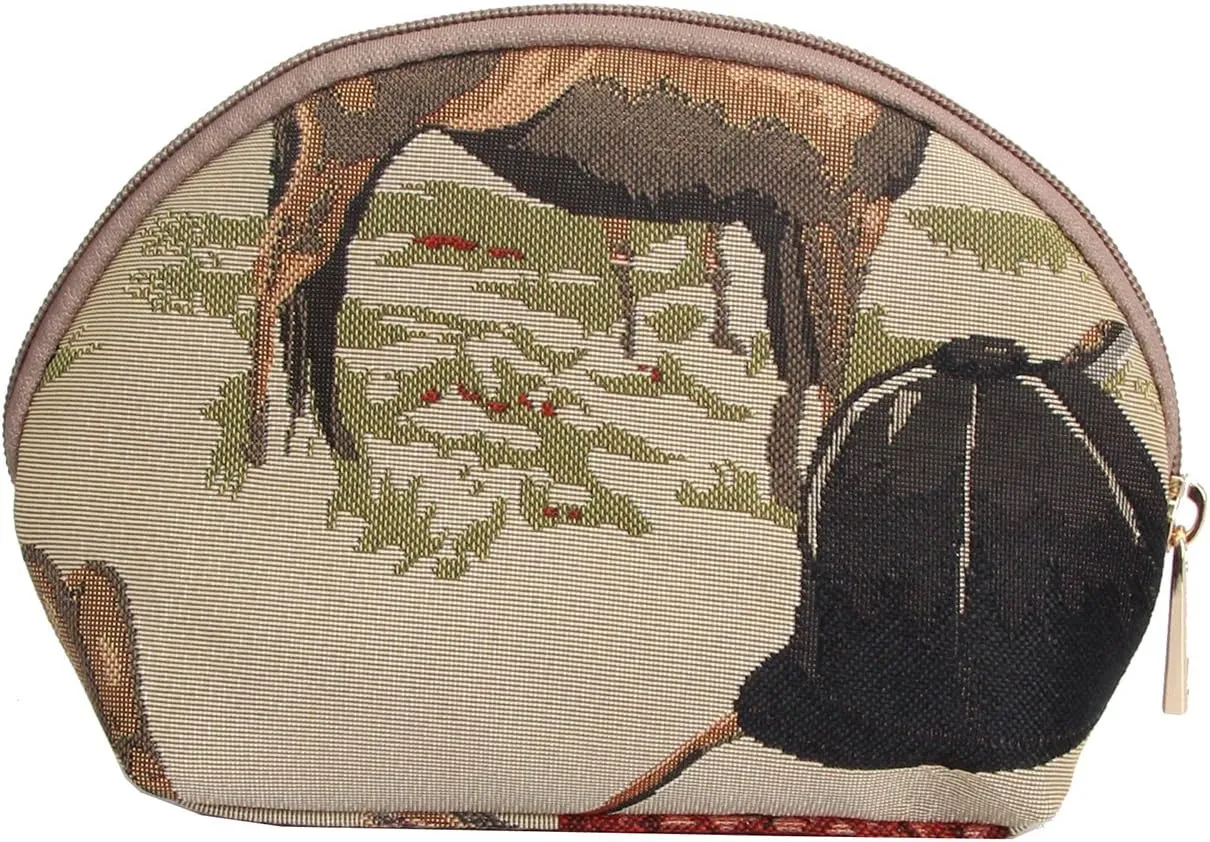 Signare Tapestry Cosmetic Bag Toiletry Makeup Bag for Women With Horse Design (COSM-HOR)