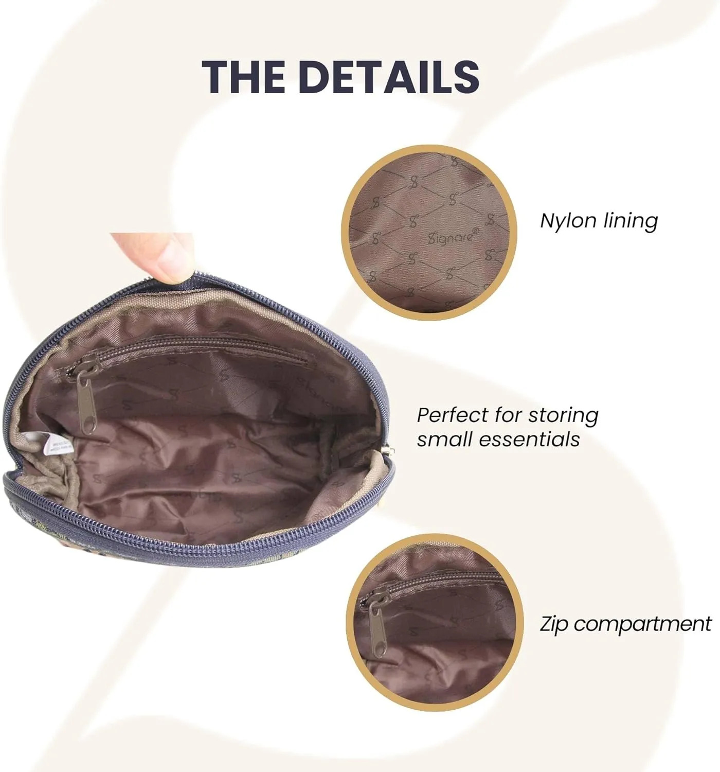 Signare Tapestry Cosmetic Bag Toiletry Makeup Bag for Women