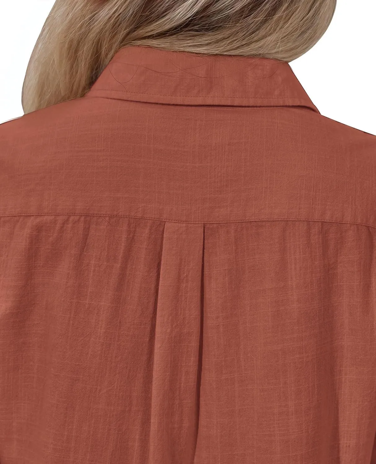 siliteelon Womens Button Down Shirt Linen Button Up Shirts for Women Long Sleeve Summer Shirt Collared Blouse Linen Tops