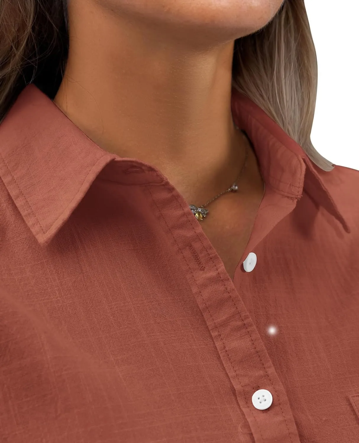 siliteelon Womens Button Down Shirt Linen Button Up Shirts for Women Long Sleeve Summer Shirt Collared Blouse Linen Tops