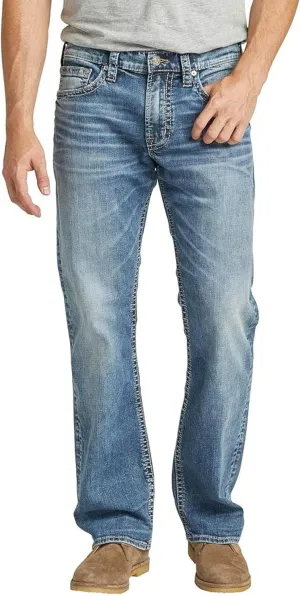 Silver Jeans Co. Men's Zac Relaxed Fit Straight Leg Jeans, Classic Dark Indigo, 31W x 30L