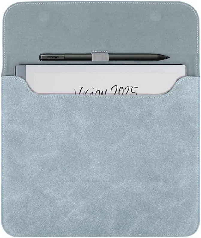 Sleeve Bag Suede Leather for 10.3" Remarkable 2 Paper Tablet (2020 Release), Portable Water Repellent Protective Case with Pen Loop and Magnetic Closure (Blue)