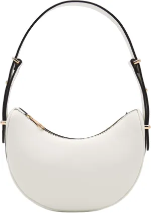 Small Crescent Smooth Faux Leather Underarm Shoulder Bag