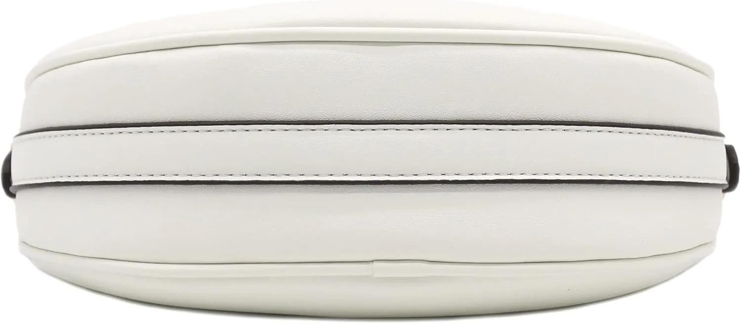 Small Crescent Smooth Faux Leather Underarm Shoulder Bag