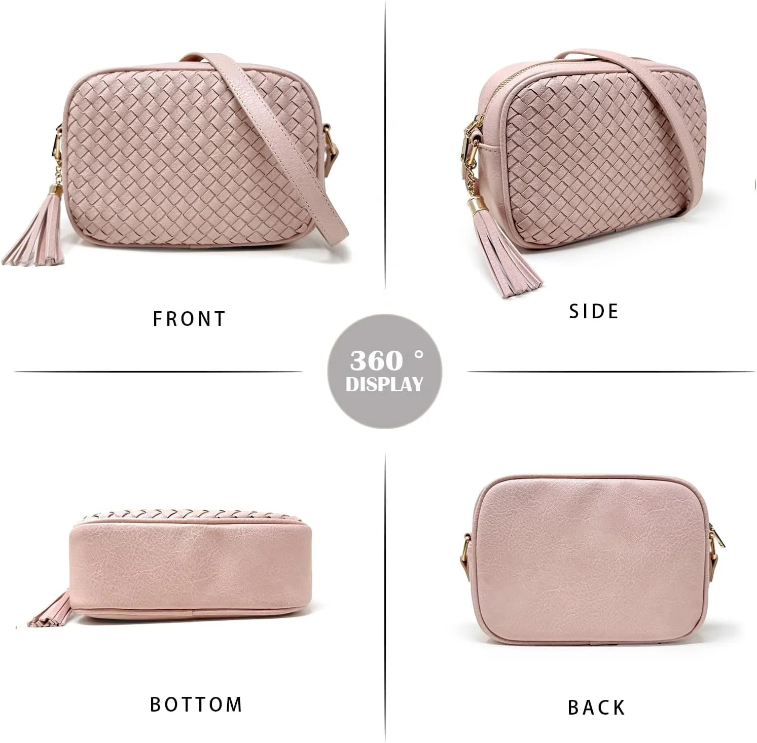 Small Crossbody Purses for Women Trendy Woven Cross Body Bag and Boho Purse,Soft Leather Handbags