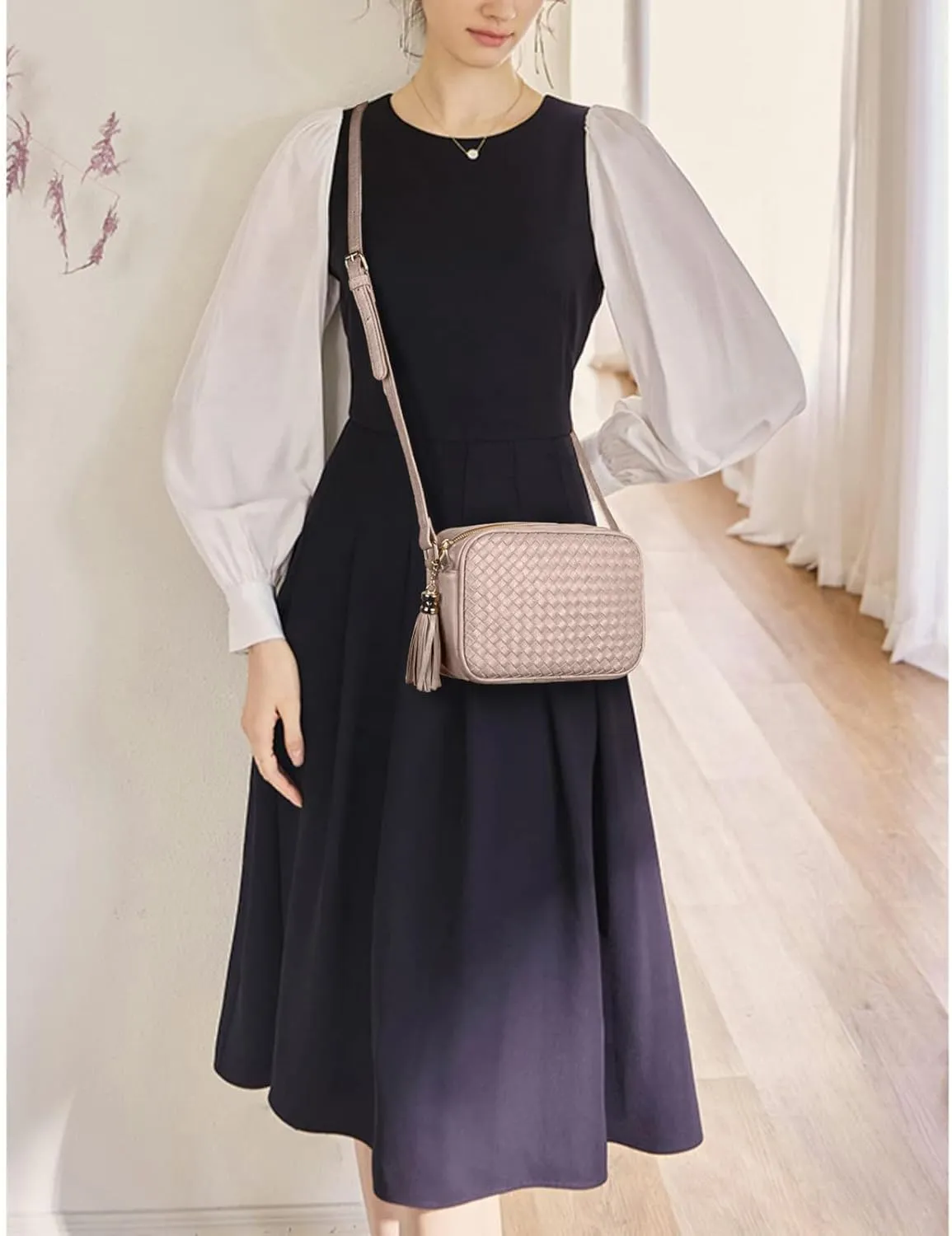 Small Crossbody Purses for Women Trendy Woven Cross Body Bag and Boho Purse,Soft Leather Handbags